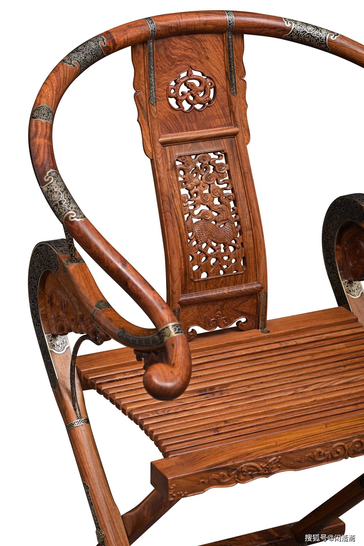 原創匠心造器，收藏珍品，黃花梨麒麟紋交椅
