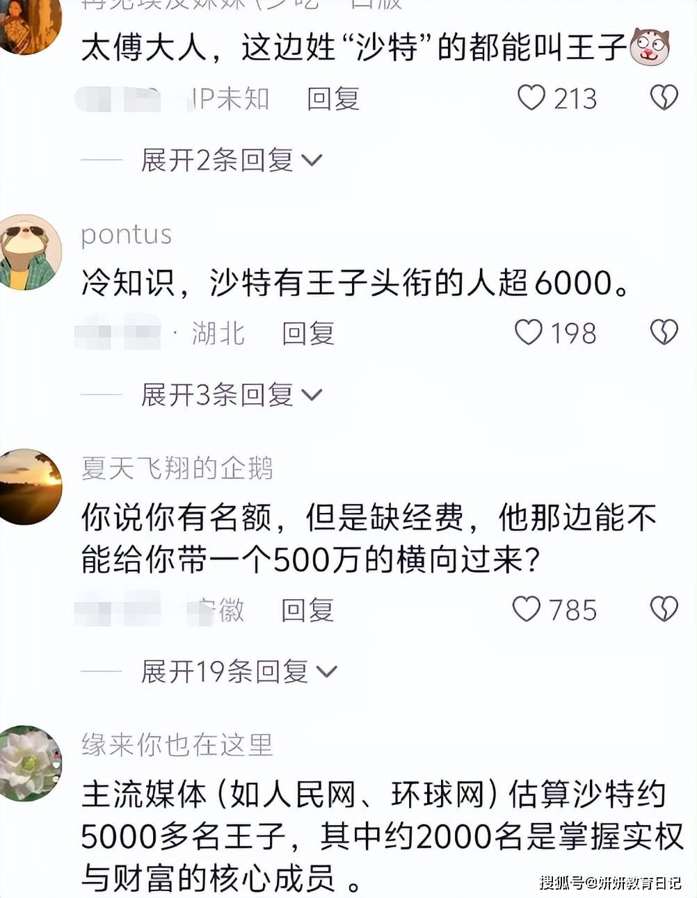 原創“恭喜老師成為太子太傅”，沙特王子報考國內研究生，評論區炸鍋