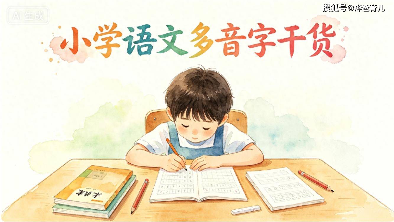 小學 1-6 年級必考多音字「全套59組合集」，附：口訣 + 專項練習題