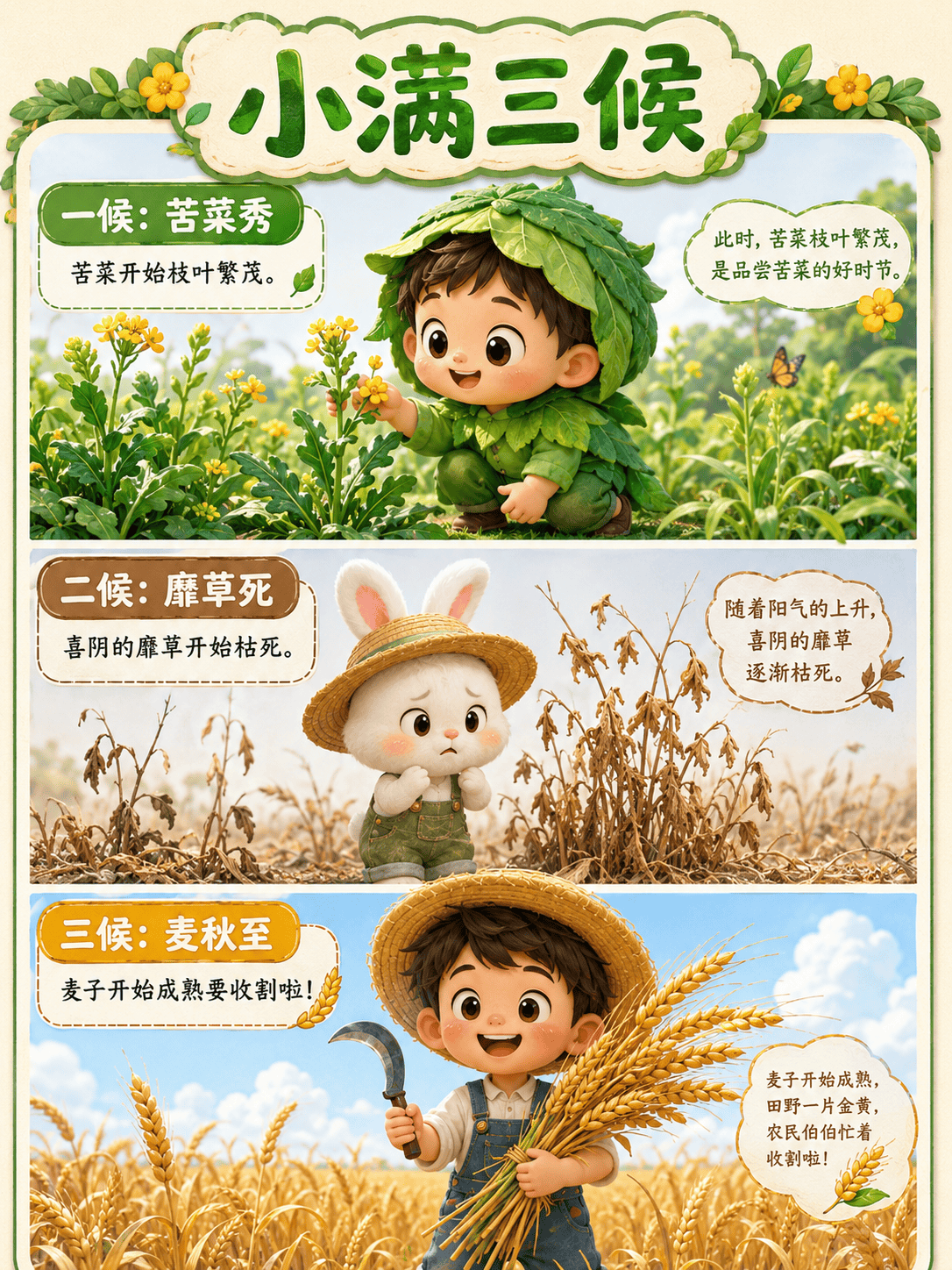 原創帶娃讀懂“小滿”：這堂關於成長的溫情課，建議收藏！