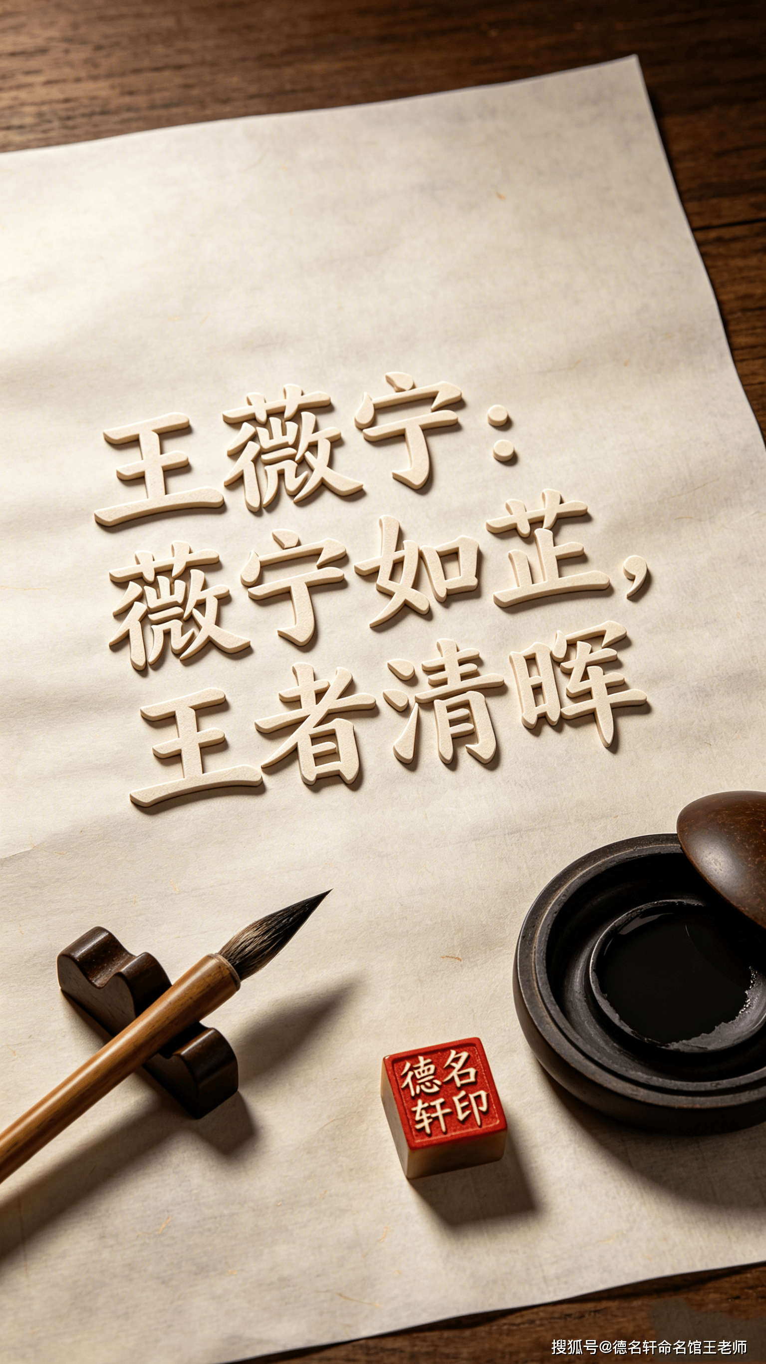 原創寶寶起名案例 10005案例王薇寧：薇寧如芷，王者清暉